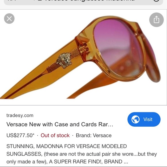 COPY - AUTHENTIC VERSACE SUNGLASSES, EXTREMELY RARE FIND, - Picture 8 of 8